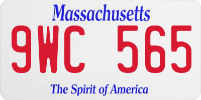 MA license plate 9WC565