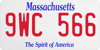MA license plate 9WC566