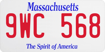 MA license plate 9WC568