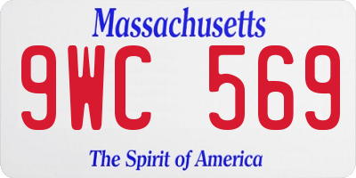 MA license plate 9WC569