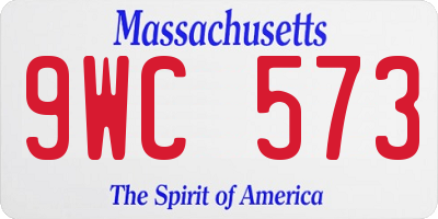 MA license plate 9WC573