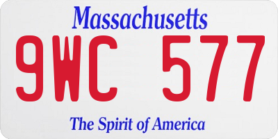 MA license plate 9WC577