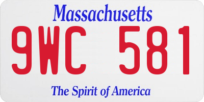 MA license plate 9WC581
