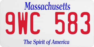 MA license plate 9WC583