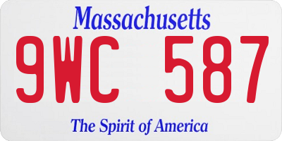MA license plate 9WC587