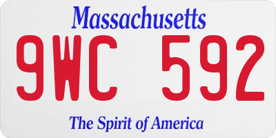 MA license plate 9WC592