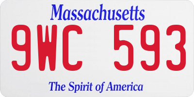 MA license plate 9WC593