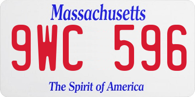 MA license plate 9WC596