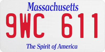 MA license plate 9WC611