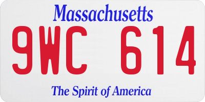MA license plate 9WC614