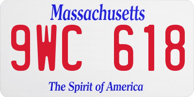 MA license plate 9WC618