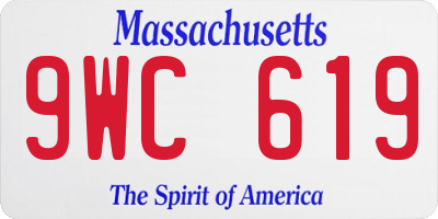 MA license plate 9WC619