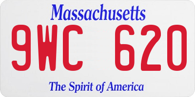 MA license plate 9WC620
