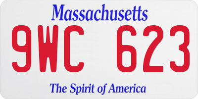 MA license plate 9WC623