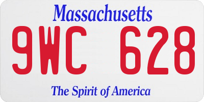 MA license plate 9WC628