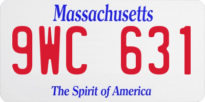 MA license plate 9WC631