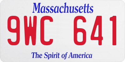 MA license plate 9WC641