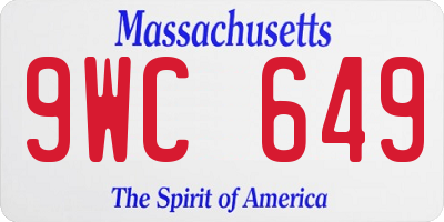 MA license plate 9WC649