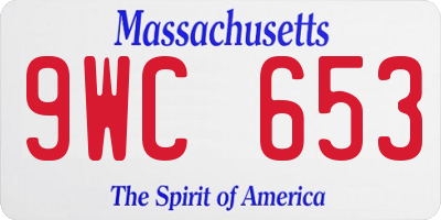 MA license plate 9WC653