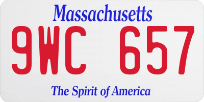 MA license plate 9WC657