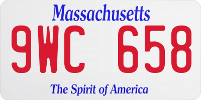 MA license plate 9WC658