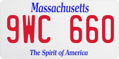 MA license plate 9WC660