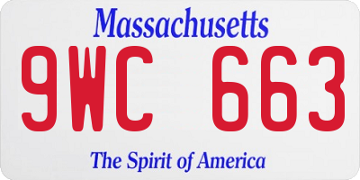 MA license plate 9WC663