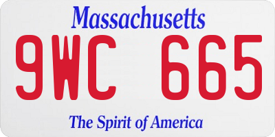 MA license plate 9WC665