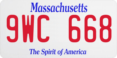 MA license plate 9WC668
