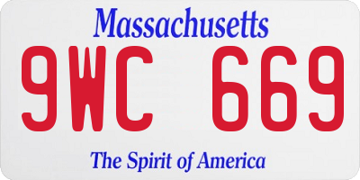 MA license plate 9WC669