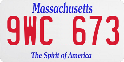 MA license plate 9WC673