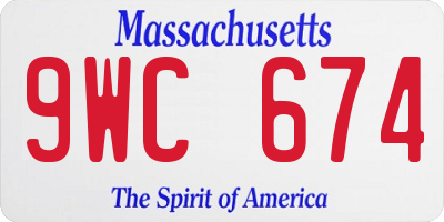 MA license plate 9WC674