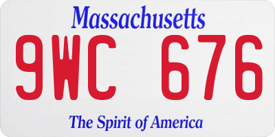 MA license plate 9WC676