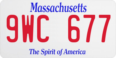 MA license plate 9WC677