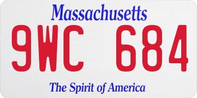 MA license plate 9WC684