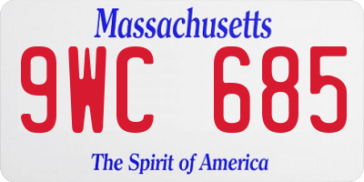 MA license plate 9WC685