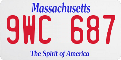 MA license plate 9WC687