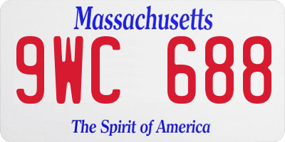 MA license plate 9WC688