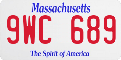 MA license plate 9WC689