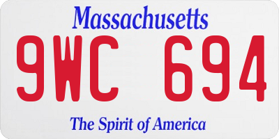 MA license plate 9WC694