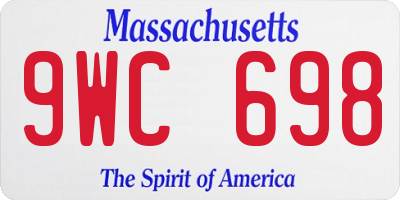 MA license plate 9WC698