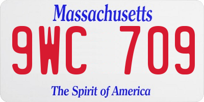 MA license plate 9WC709