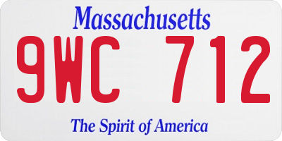 MA license plate 9WC712