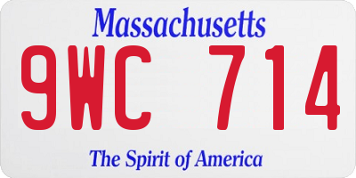 MA license plate 9WC714
