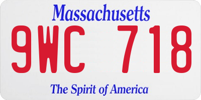 MA license plate 9WC718