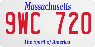 MA license plate 9WC720