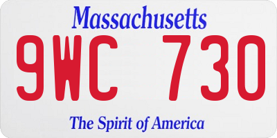 MA license plate 9WC730