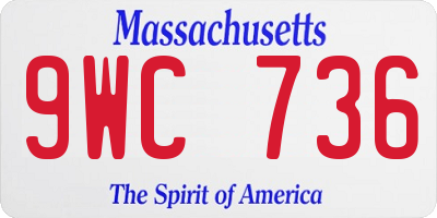 MA license plate 9WC736