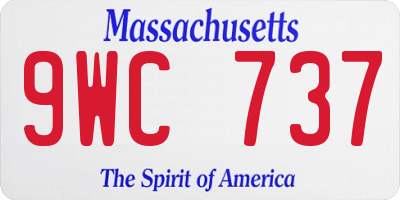 MA license plate 9WC737