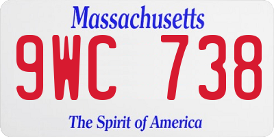 MA license plate 9WC738
